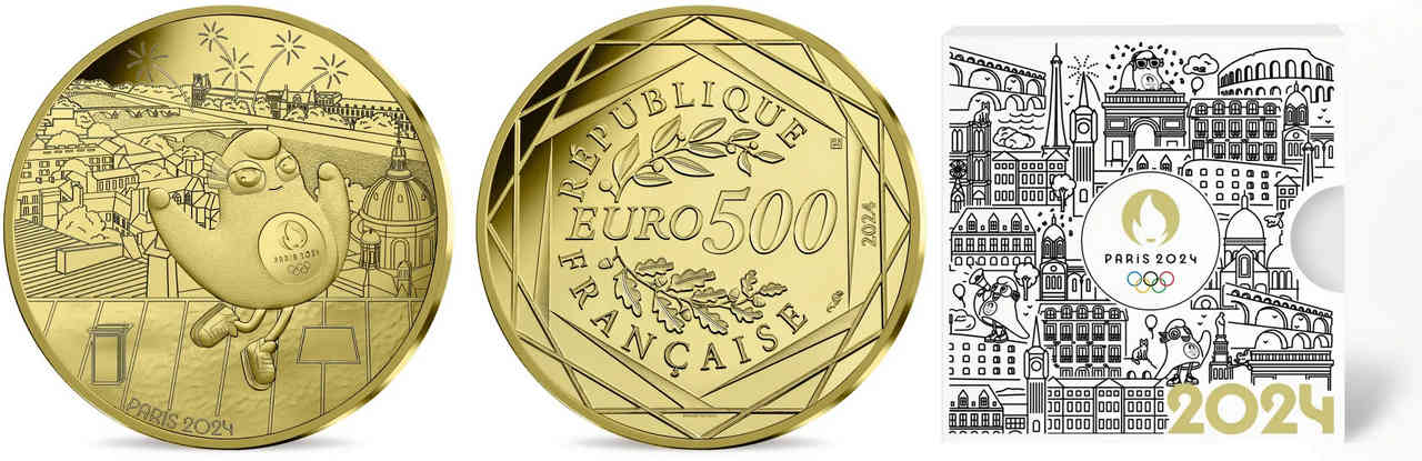 FRANCE 500 Euro MASCOTTE - LES TOITS DE PARIS 2024 Brilliant Uncirculated