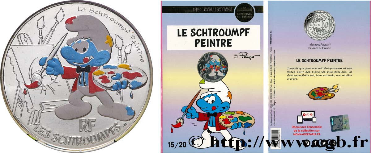 FRANCE 10 Euro LES SCHTROUMPFS - SCHTROUMPF PEINTRE 2020 MS