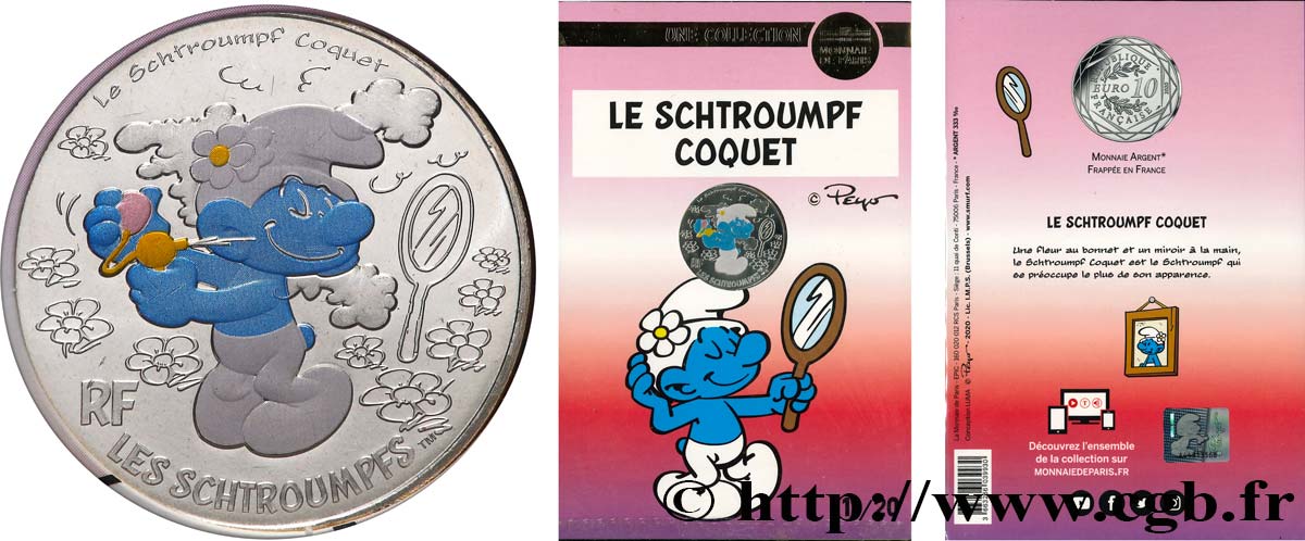 FRANCE 10 Euro LES SCHTROUMPFS - SCHTROUMPF COQUET 2020 FDC