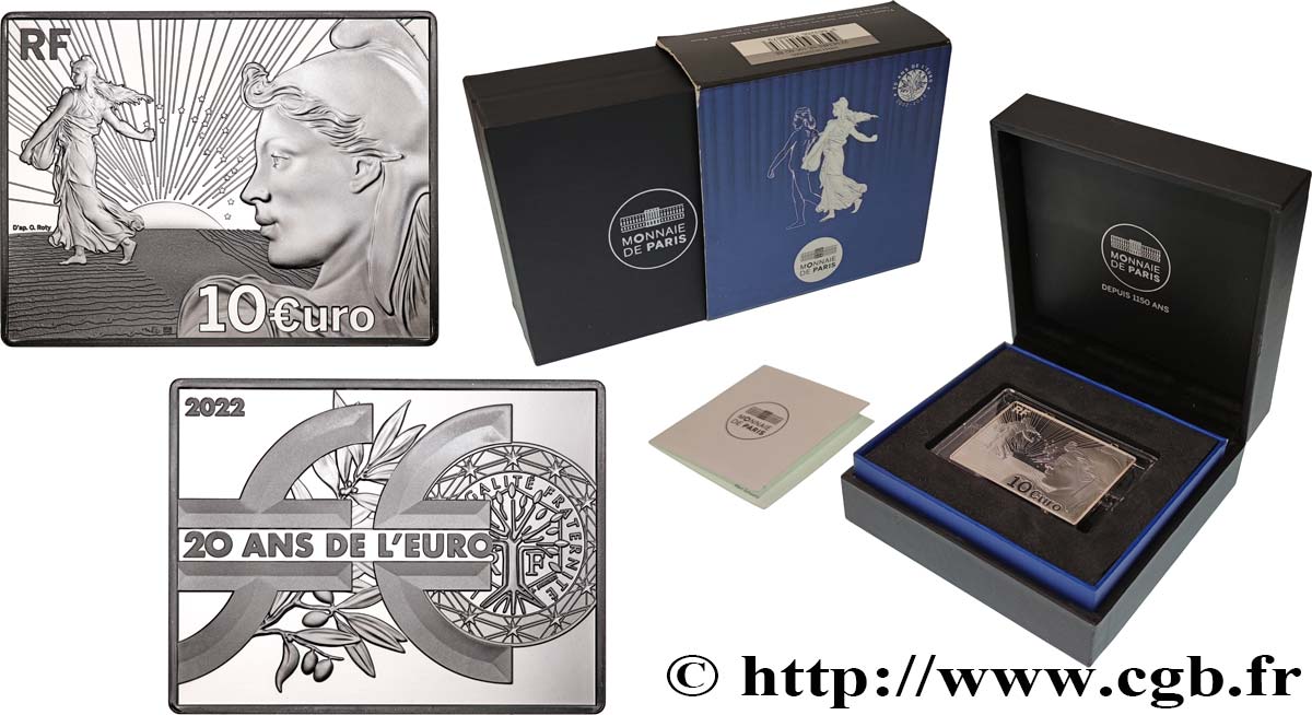 FRANCE BELLE EPREUVE 10 Euro SEMEUSE - 20 ANS DE L’EURO 2022 Proof set