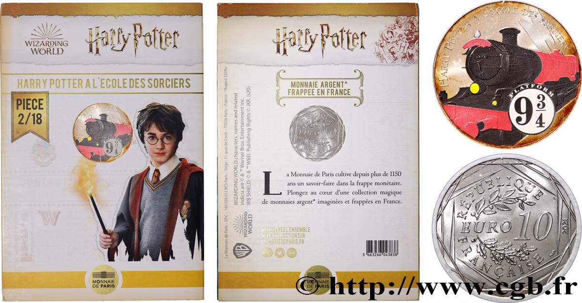 FRANCE 10 Euro HARRY POTTER A L’ÉCOLE DES SORCIERS 2021 Brilliant Uncirculated