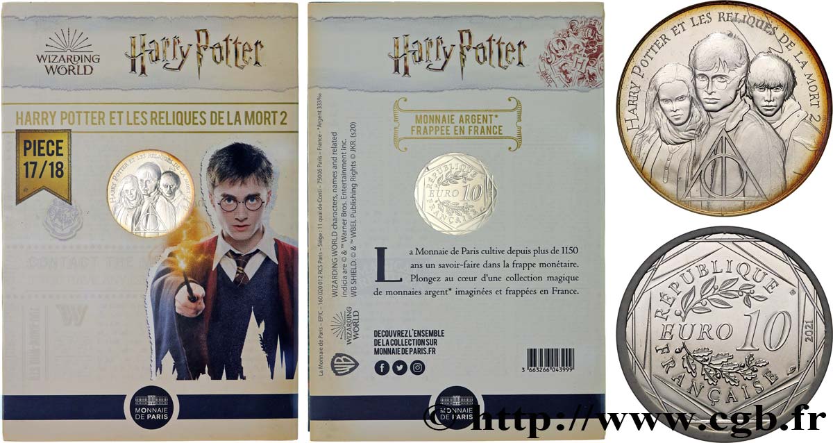 FRANKREICH 10 Euro HARRY POTTER ET LES RELIQUES DE LA MORT 2 2021