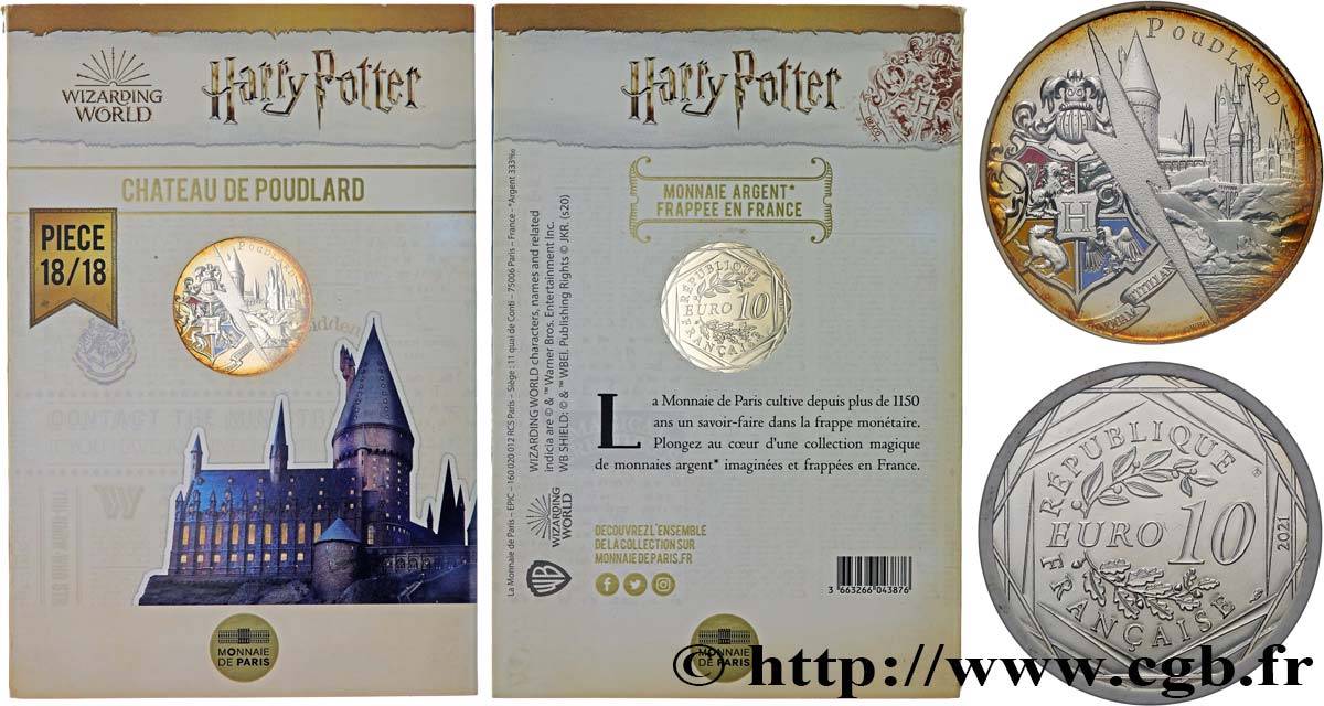 FRANCE 10 Euro HARRY POTTER - CHÂTEAU DE POUDLARD 2021 BU