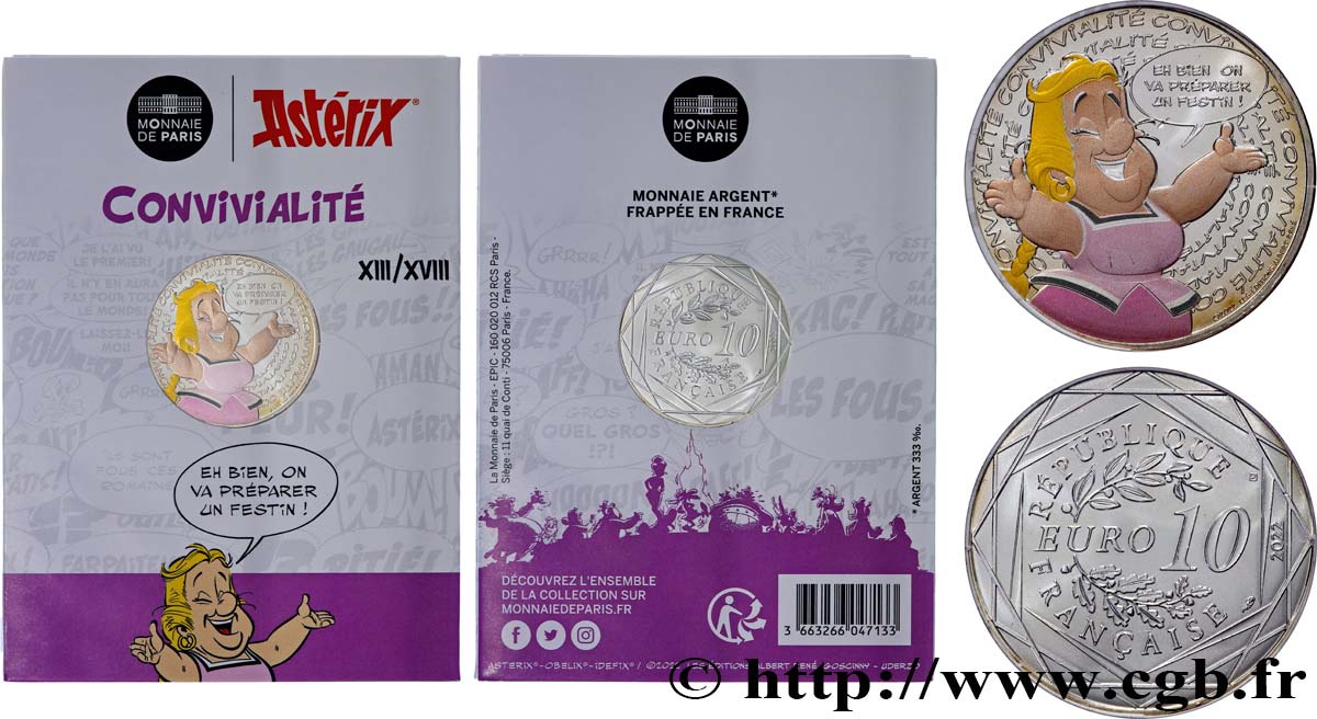 FRANCE 10 Euro ASTÉRIX - CONVIVIALITÉ 2022 MS