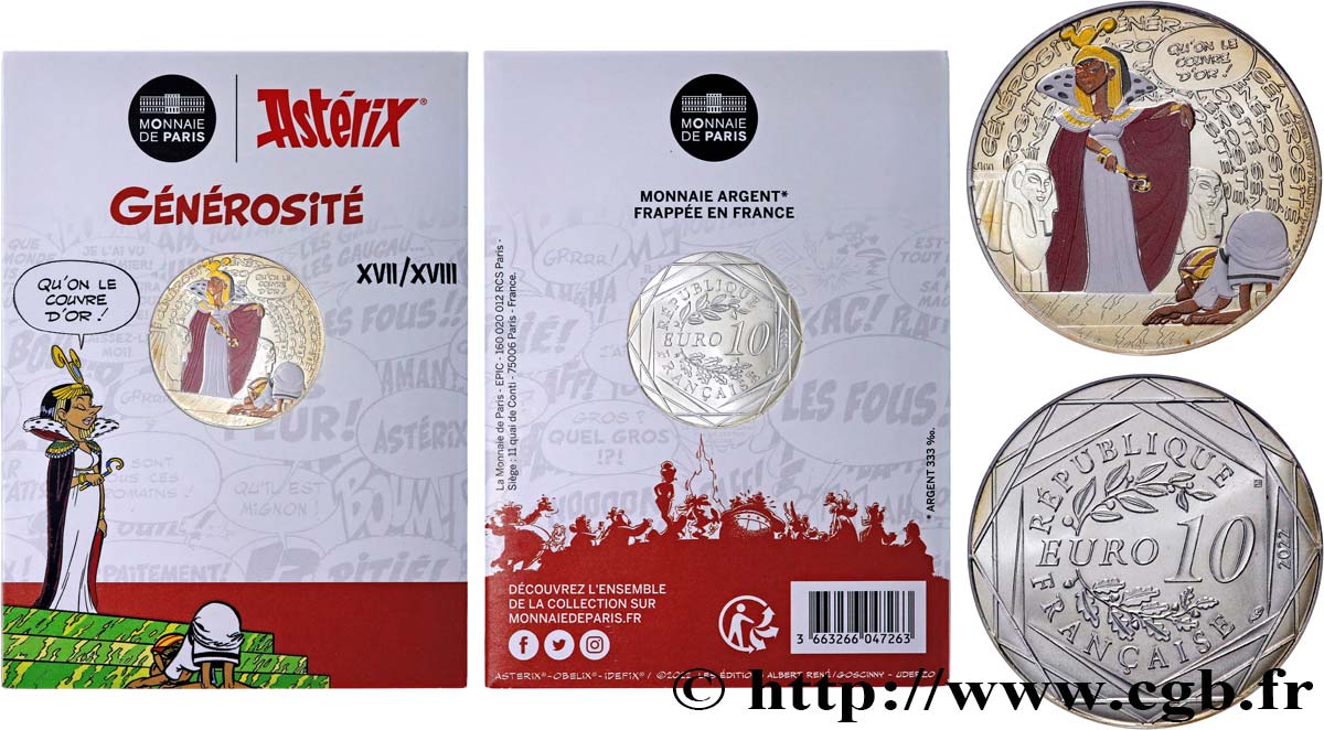 FRANCE 10 Euro ASTÉRIX - GÉNÉROSITÉ 2022 MS