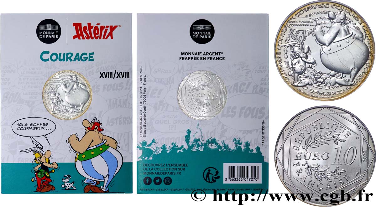 FRANCE 10 Euro ASTÉRIX - COURAGE 2022 FDC