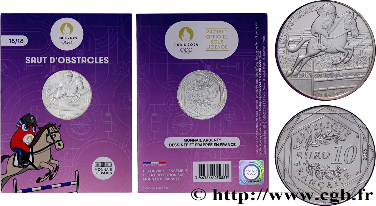 FRANCE 10 Euro MASCOTTE - SAUT D’OBSTACLES 2023 BU