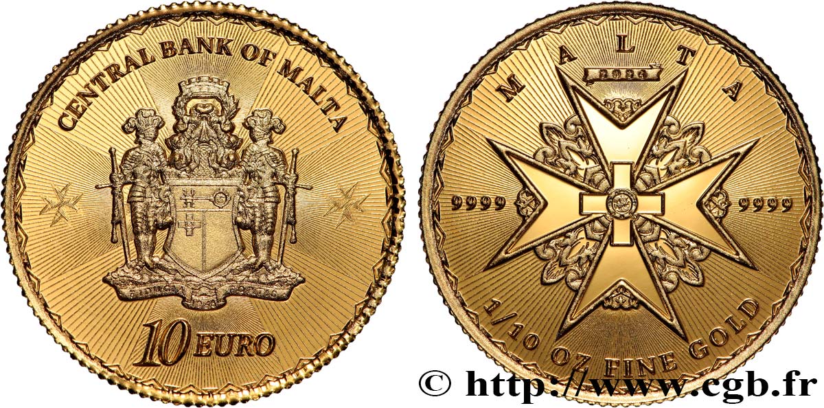 INVESTMENT GOLD 1/10 Oz - 10 Euro CROIX MALTAISE 2024