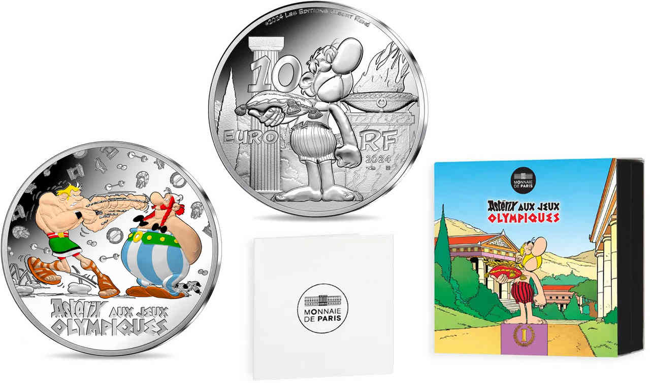 FRANCIA BELLE EPREUVE 10 Euro ASTERIX AUX JEUX OLYMPIQUES 2024 BE