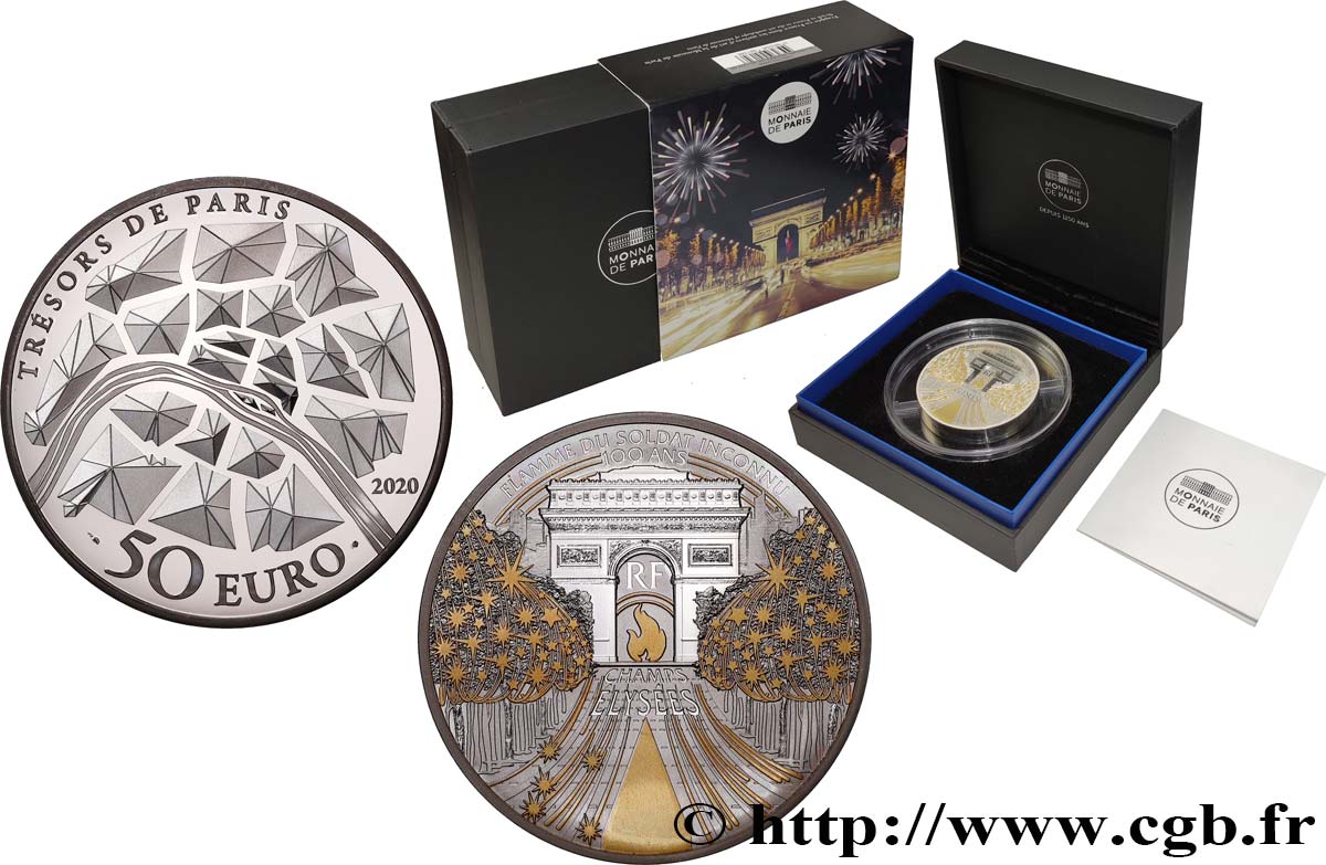 FRANCE BELLE EPREUVE 50 Euro CHAMPS-ÉLYSÉES 2020 Proof set