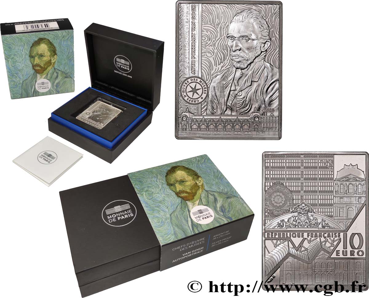 FRANCE Belle Epreuve 10 Euro VAN GOGH “AUTOPORTRAIT’ 2020 BE