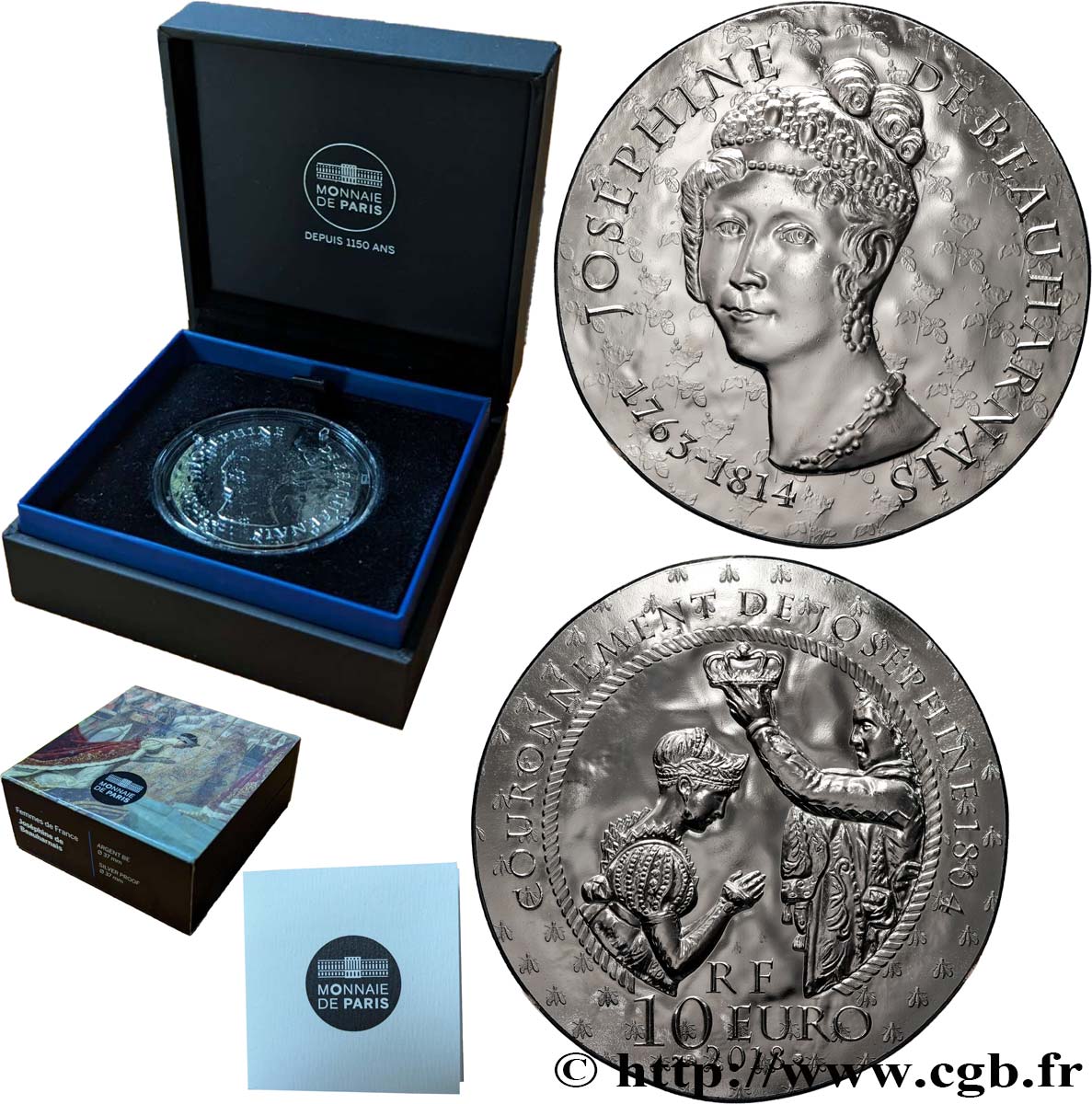 FRANCE Belle Épreuve 10 Euro JOSÉPHINE DE BEAUHARNAIS 2018 Proof set