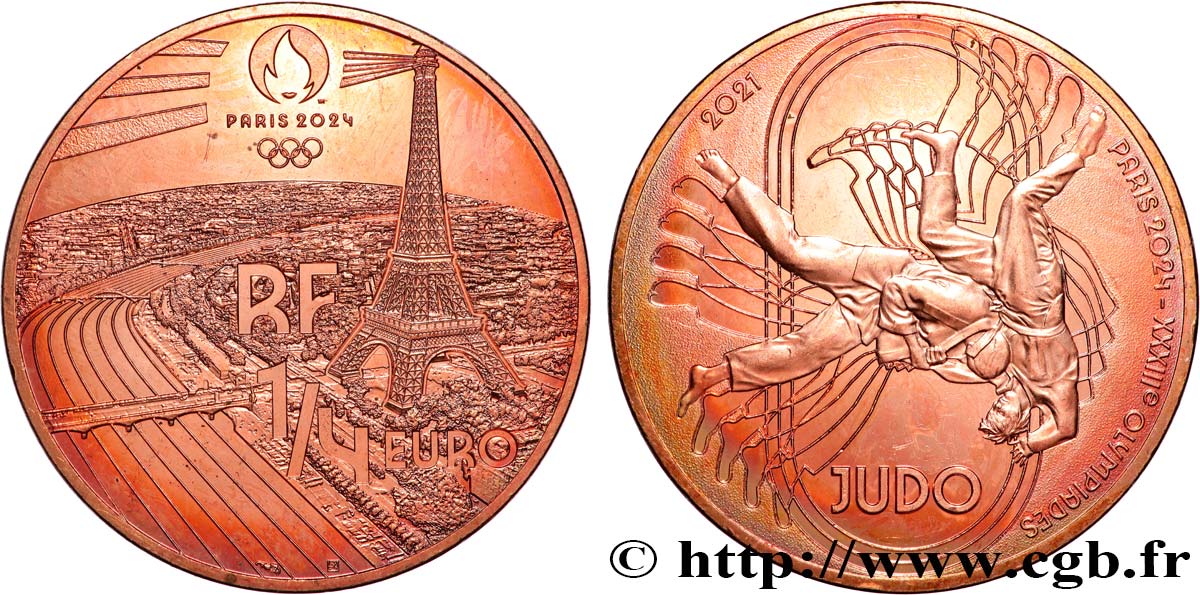 FRANKREICH 1/4 Euro PARIS 2024 JUDO 2021