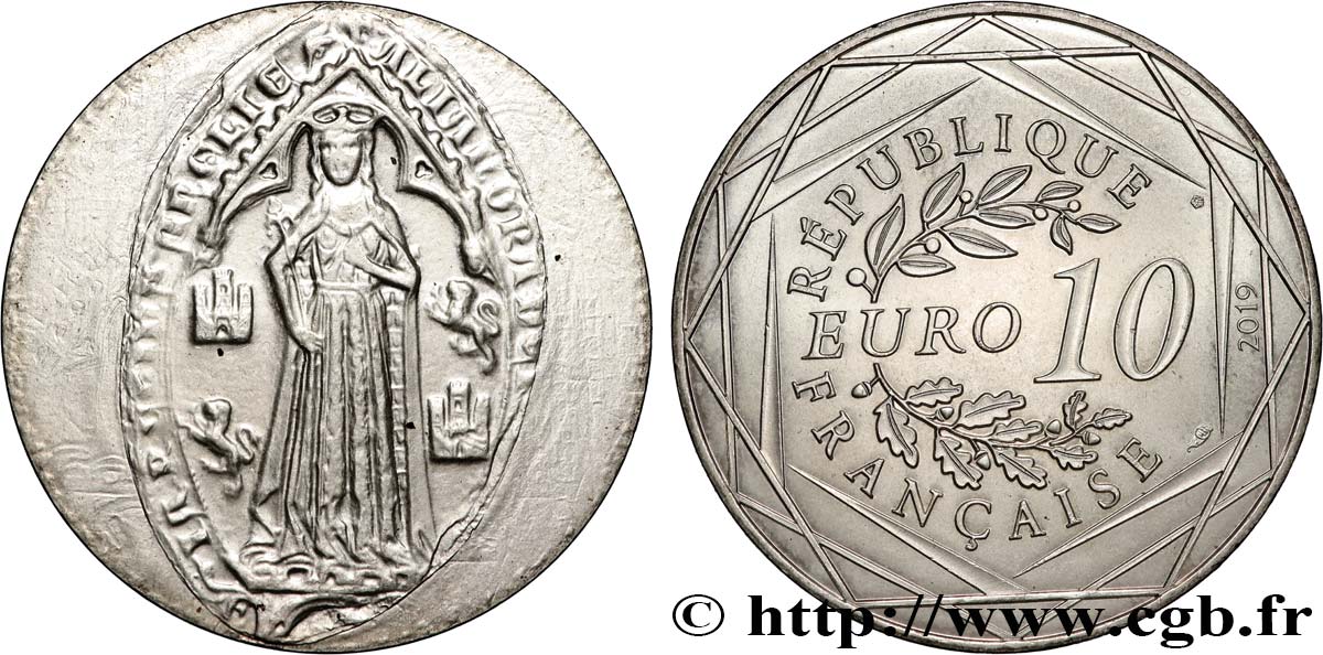 FRANKREICH 10 EURO - ALIÉNOR D’AQUITAINE 2019