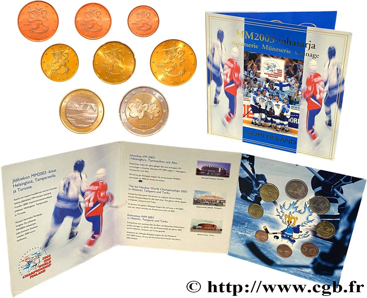 FINLANDE SÉRIE Euro BRILLANT UNIVERSEL- CHAMPIONNAT DU MONDE HOCKEY 2003 BU