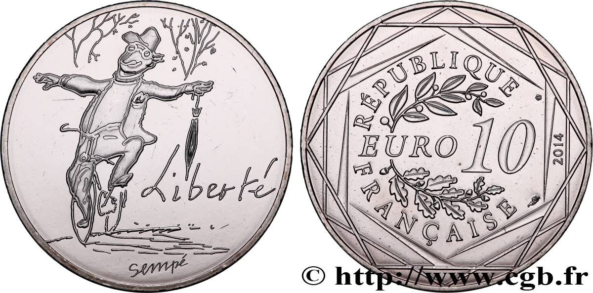 FRANCE 10 Euro LIBERTÉ par SEMPÉ (automne) 2014 MS
