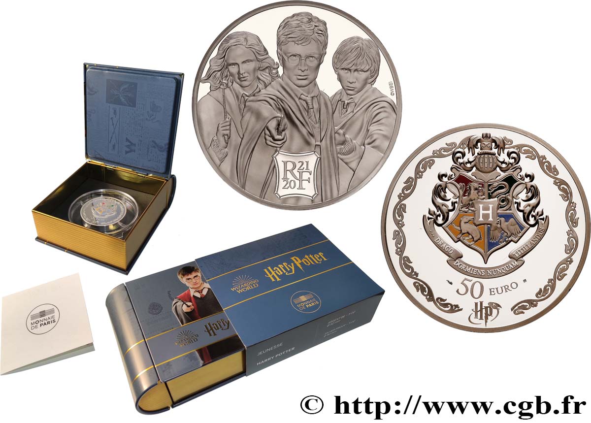 FRANCIA 50 Euro HARRY POTTER (5 onces) 2021 BE