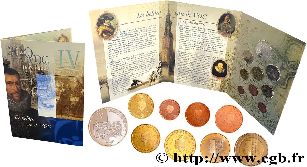 NETHERLANDS SÉRIE Euro BRILLANT UNIVERSEL - 400e anniversaire de la Compagnie néerlandaise des Indes orientales VOC (Livret IV/VI Les héros de la VOC) 2002 Brilliant Uncirculated