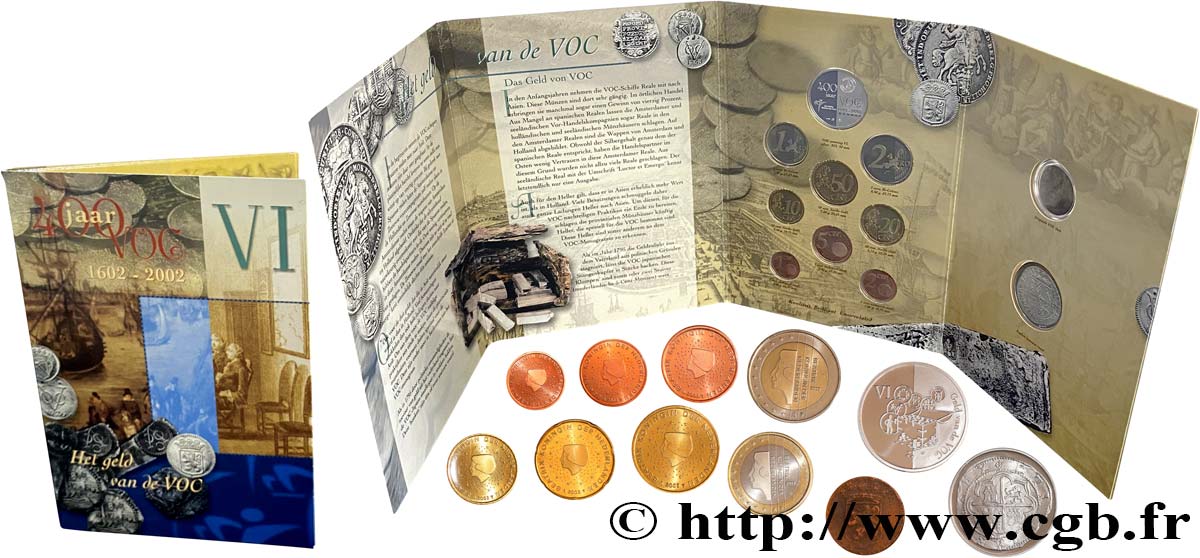 NETHERLANDS SÉRIE Euro BRILLANT UNIVERSEL - 400e anniversaire de la Compagnie néerlandaise des Indes orientales VOC (Livret VI/VI L’argent de la VOC) 2002 Brilliant Uncirculated