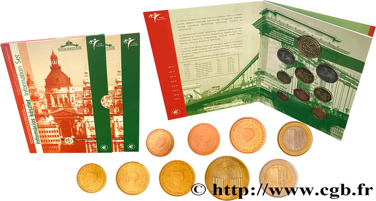 NETHERLANDS SÉRIE Euro BRILLANT UNIVERSEL - HONGRIE 2003 Brilliant Uncirculated