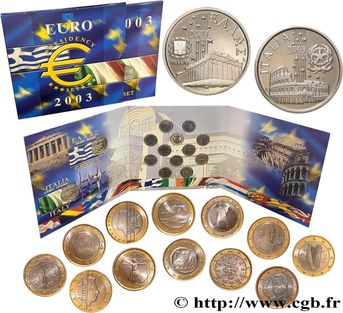 BANQUE CENTRALE EUROPEENNE Coffret 12 x 1 Euro  2003 SPL