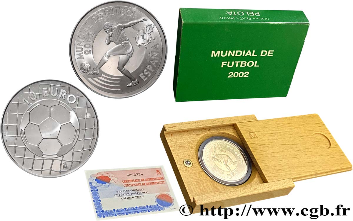 SPANIEN BELLE EPREUVE 10 Euro COUPE DU MONDE DE FOOTBALL 2002 - BALLE 2002