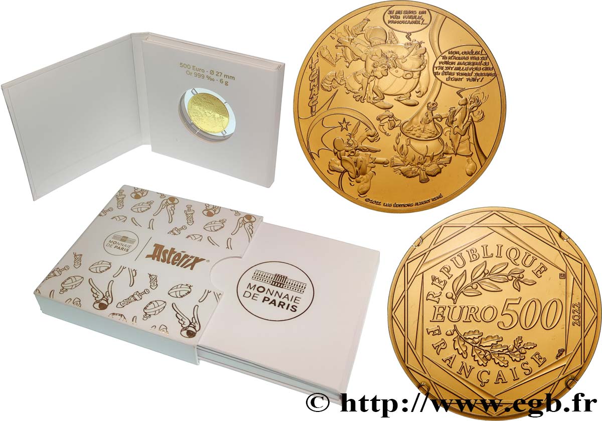 FRANCE 500 Euro ASTÉRIX - LES CARACTÈRES BIEN FRAPPÉS 2022 Brilliant Uncirculated