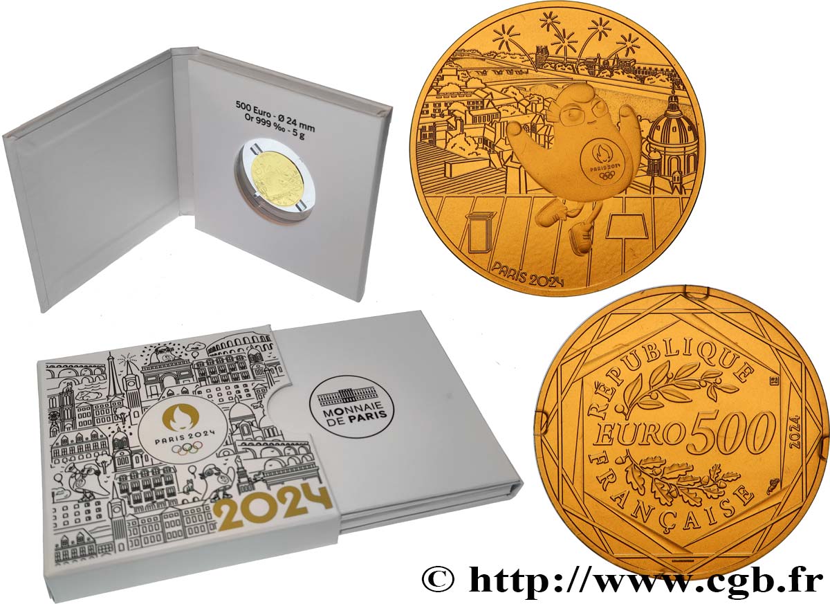 FRANCE 500 Euro MASCOTTE - LES TOITS DE PARIS 2024 Brilliant Uncirculated