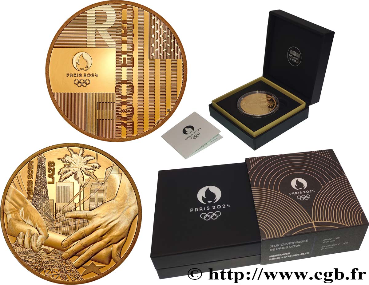 FRANCE BELLE EPREUVE 200 Euro (1 oz) HANDOVER PARIS - LOS ANGELES 2024 Proof set