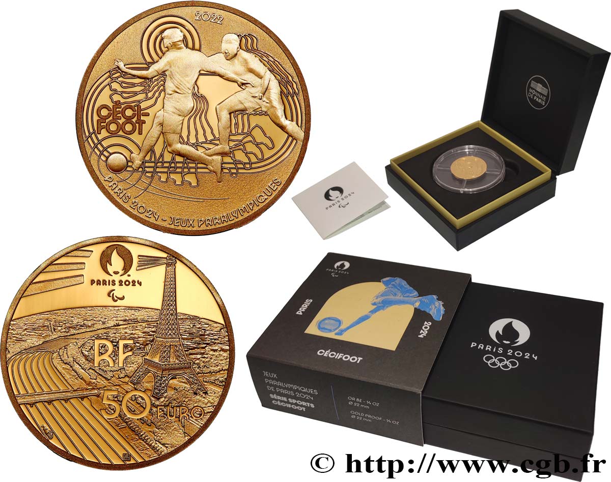 FRANCE BELLE EPREUVE 50 Euro (or 1/4 Oz) CÉCIFOOT 2022 Proof set