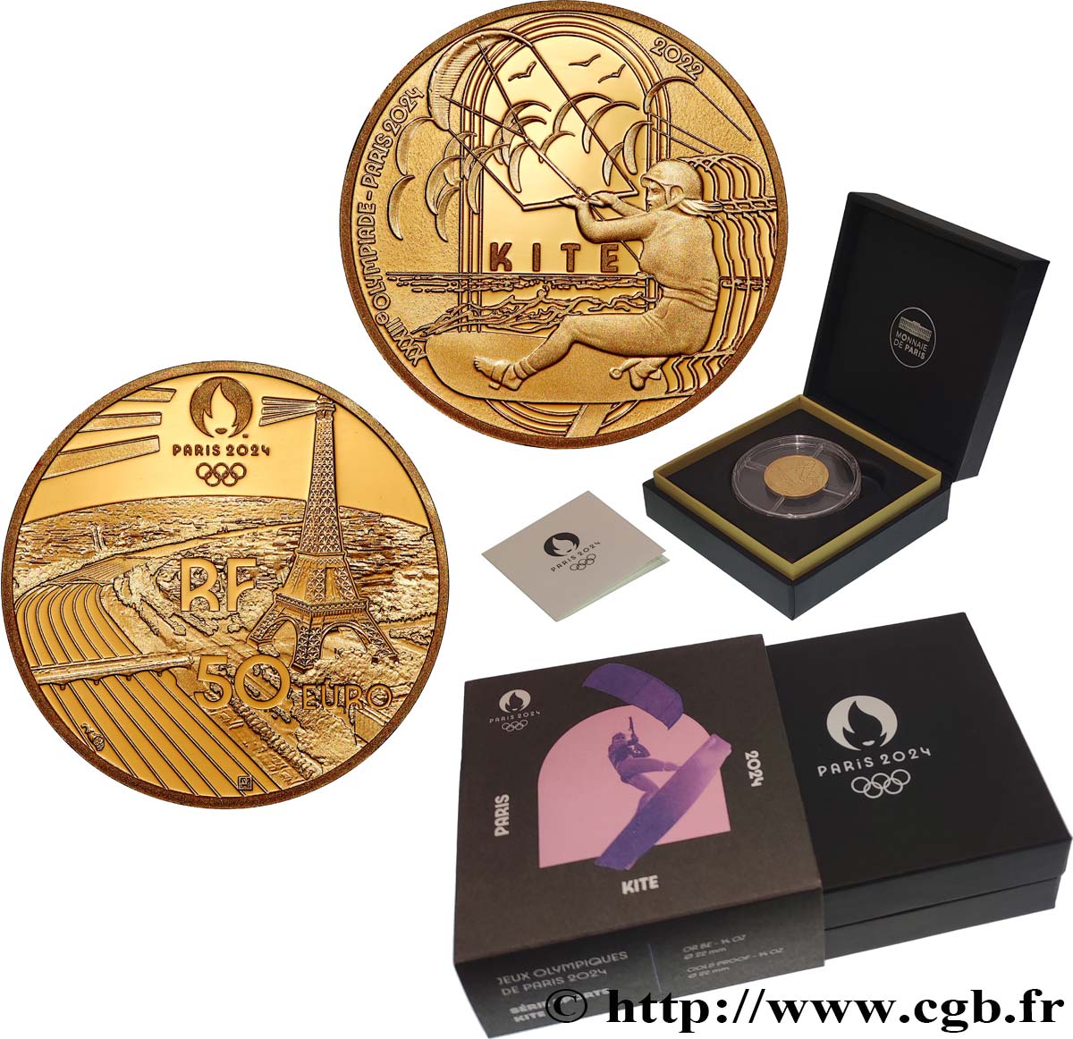 FRANCE BELLE EPREUVE 50 Euro (or 1/4 Oz) KITE 2022 Proof set