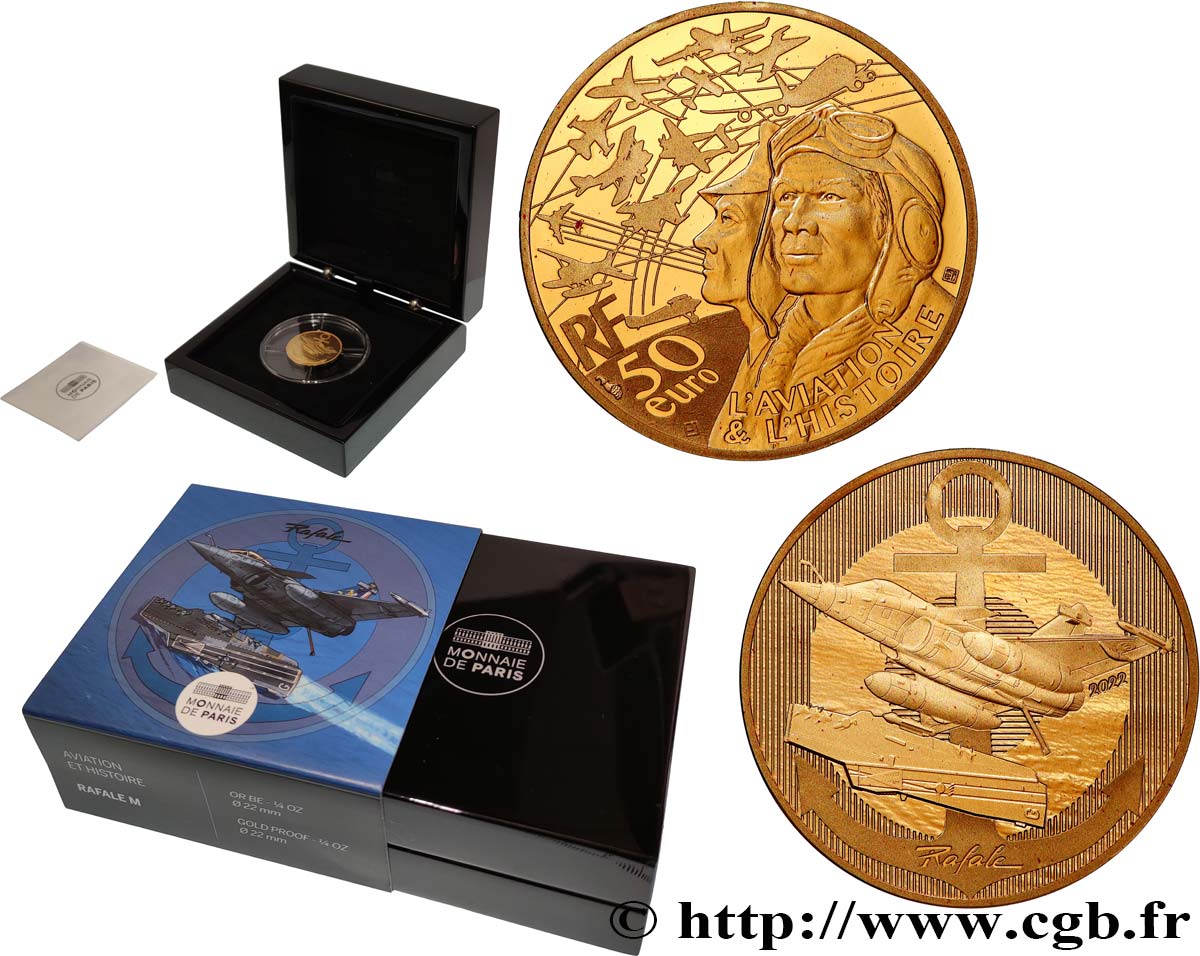 FRANCE BELLE EPREUVE 50 Euro (or 1/4 oz) RAFALE MARINE 2022 Proof set