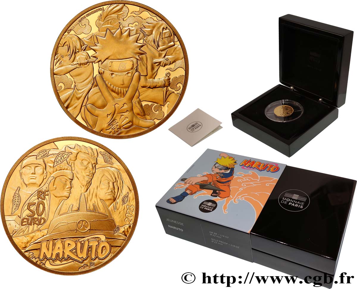 FRANCE BELLE EPREUVE 50 Euro (or 1/4 oz) NARUTO 2023 BE