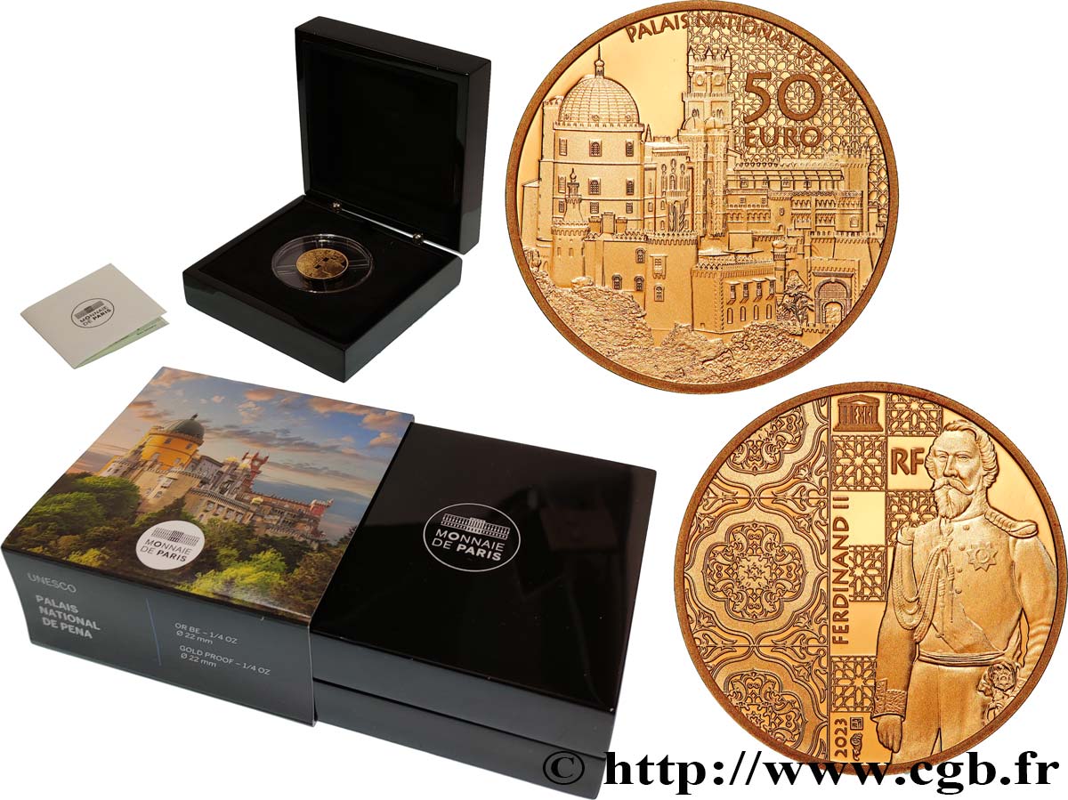 FRANKREICH BELLE EPREUVE 50 Euro (or 1/4 oz) PALAIS NATIONAL DE PENA 2023