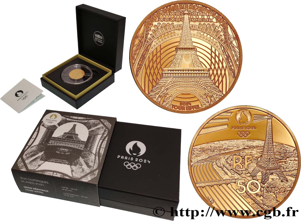 FRANCE BELLE EPREUVE 50 Euro (or 1/4 Oz) TOUR EIFFEL 2024 Proof set