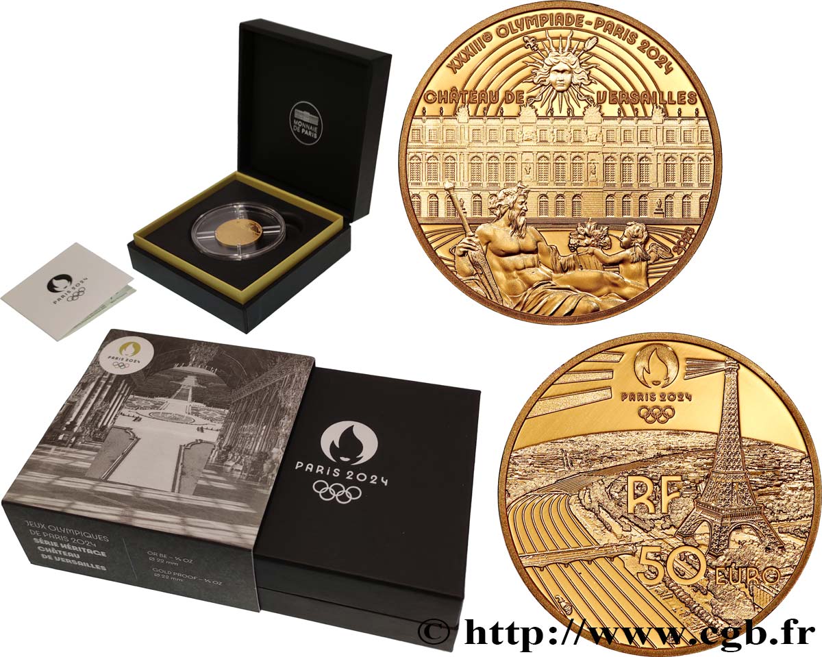 FRANCE BELLE EPREUVE 50 Euro (or 1/4 Oz) CHÂTEAU DE VERSAILLES 2023 Proof set