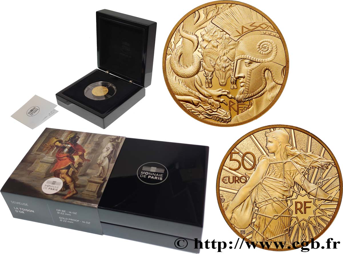 FRANCIA BELLE EPREUVE 50 Euro (1/4 oz or) SEMEUSE - LA TOISON D’OR 2024 BE