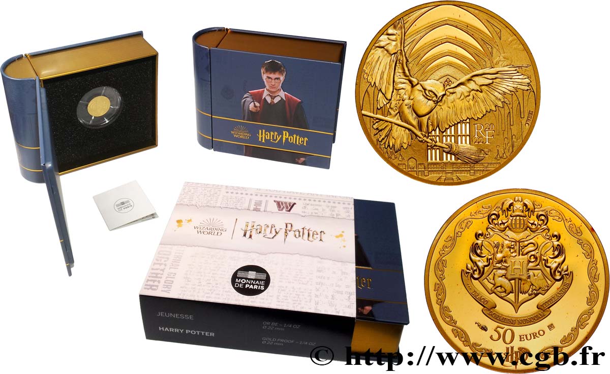 FRANKREICH BELLE EPREUVE 50 Euro (1/4 oz or) HARRY POTTER 2022