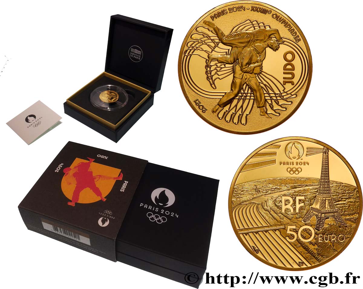 FRANCIA BELLE EPREUVE 50 Euro (or 1/4 Oz) JUDO 2021 Prueba