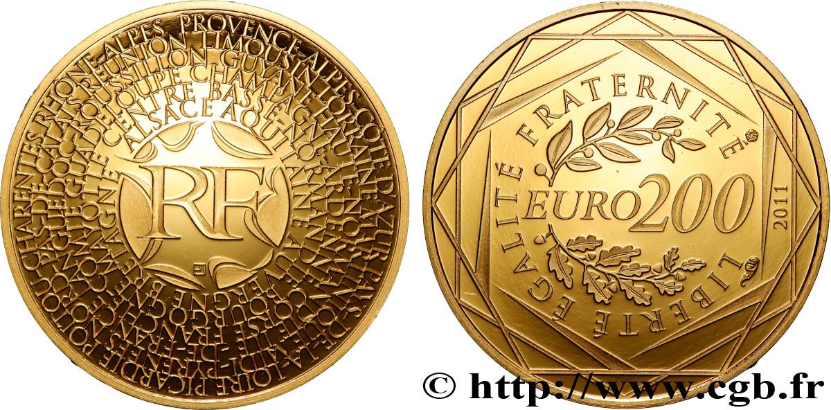 INVESTMENT GOLD 200 Euro DES RÉGIONS (or) 2011 BU