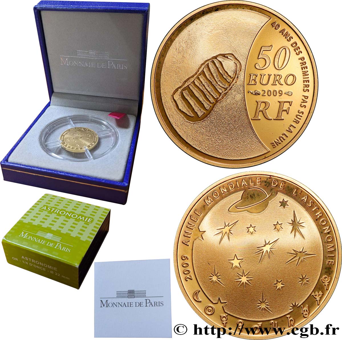 FRANCE Belle Épreuve 50 Euro ANNÉE MONDIALE DE L’ASTRONOMIE 2009 BE