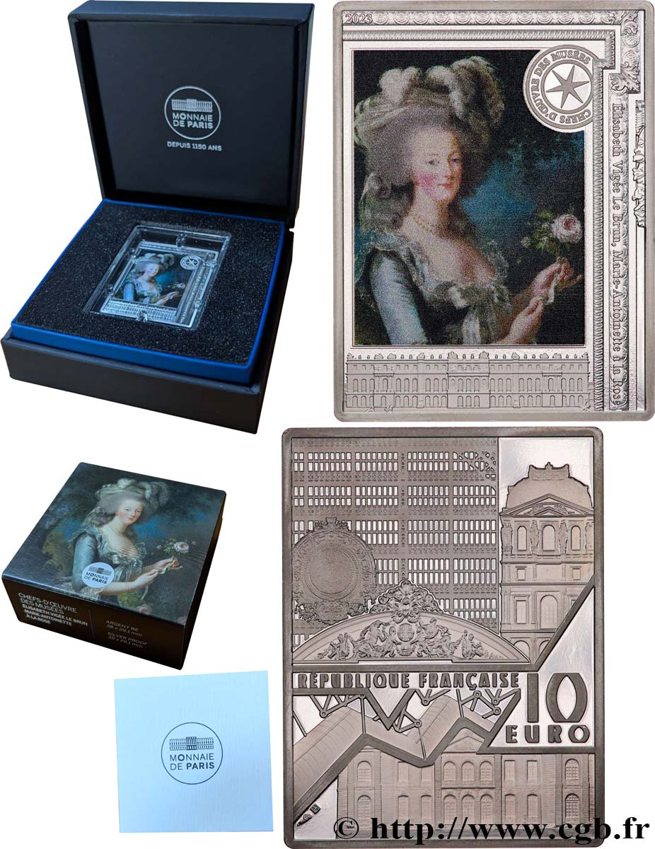 FRANCE BELLE EPREUVE 10 Euro MARIE-ANTOINETTE A LA ROSE (VIGÉE LE BRUN) 2023 Proof set