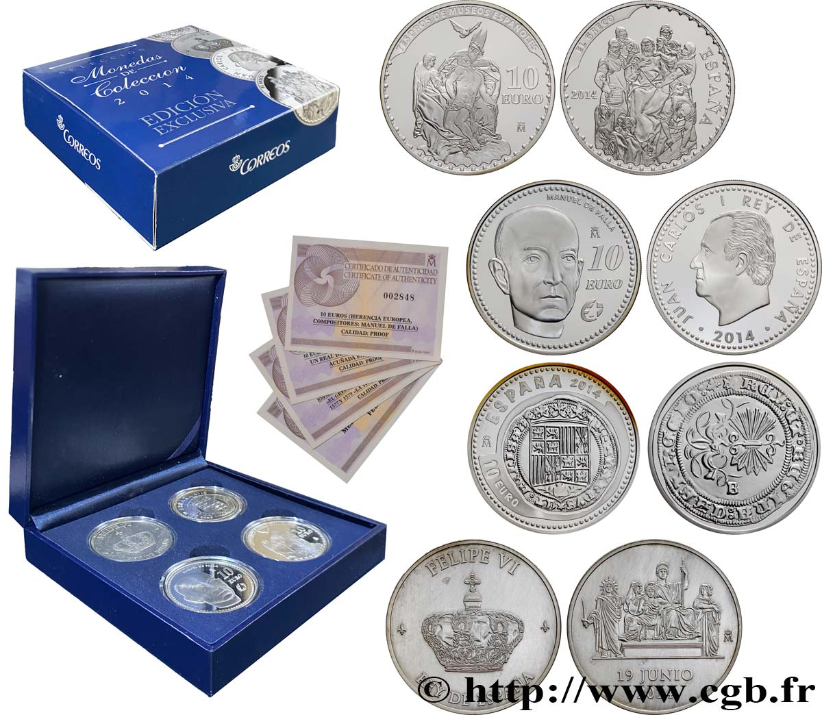 ESPAGNE Coffret 3 x 10 Euro  2014 BE