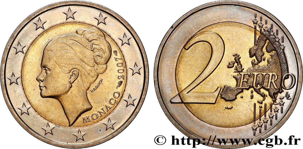 MONACO 2 Euro PRINCESSE GRACE 2007