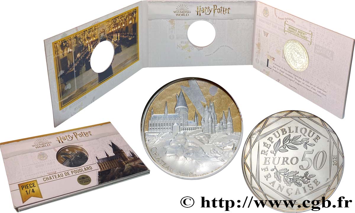 FRANCE 50 Euro HARRY POTTER - CHÂTEAU DE POUDLARD 2021 Brilliant Uncirculated