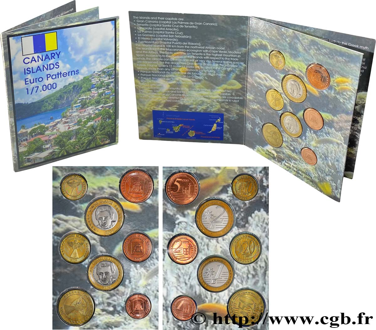 SPAIN Série 8 médailles, Essai Euros fantaisies 2004 MS