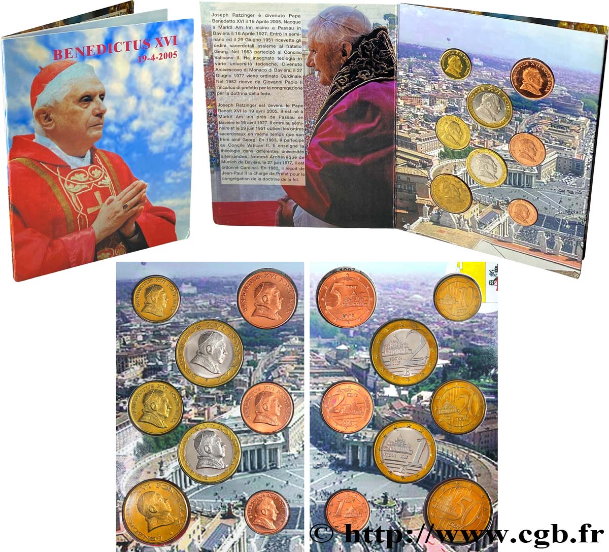 VATICAN ET ÉTATS PONTIFICAUX Série 8 médailles, Essai Euros fantaisies 2005 SPL
