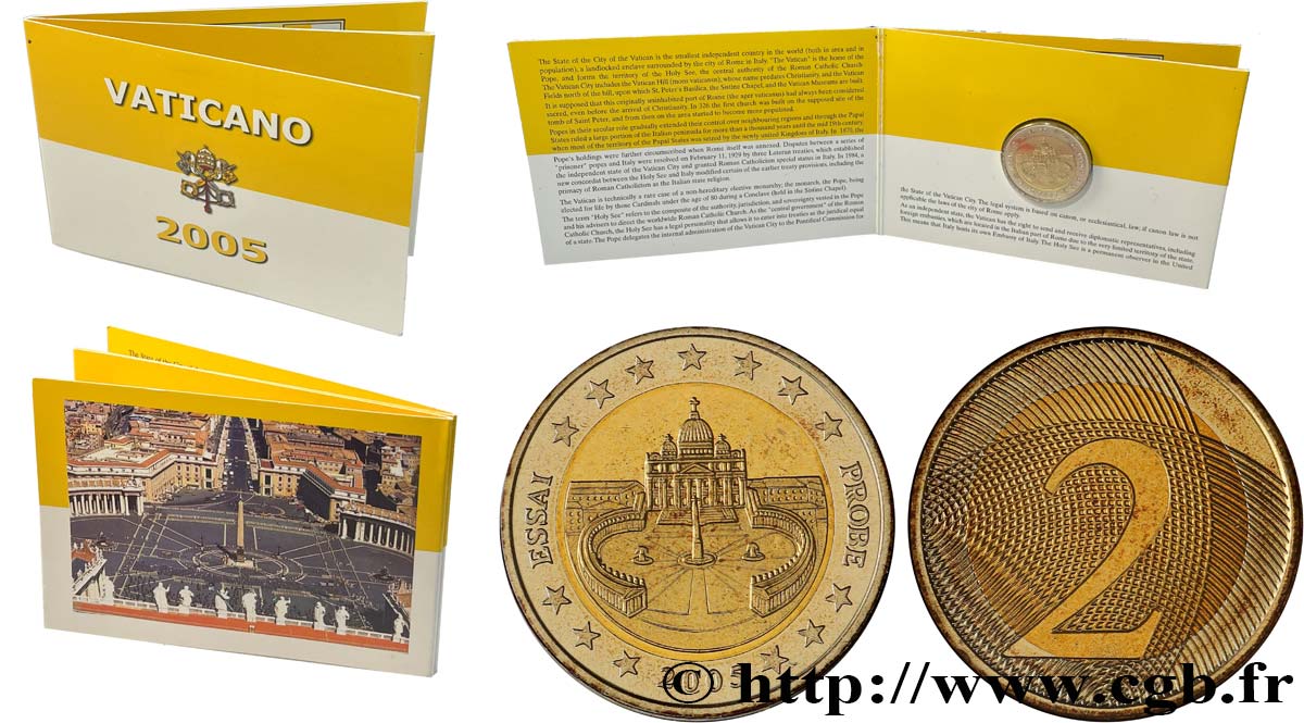 VATICAN ET ÉTATS PONTIFICAUX 2 Euro, Essai Euros fantaisies 2005 SPL