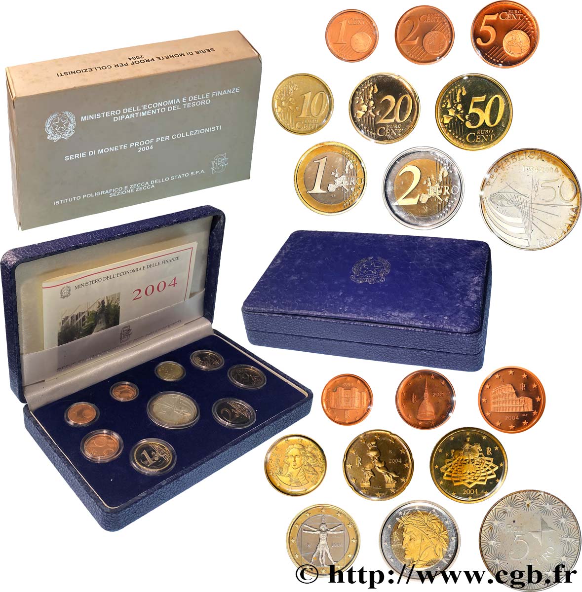 ITALY COFFRET Euro BELLE ÉPREUVE 2004 Proof set