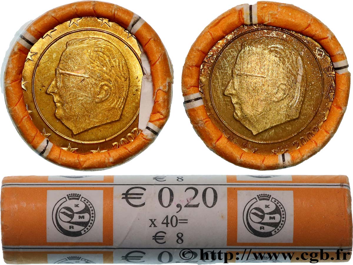 BELGIEN Rouleau 40 x 20 Cent ALBERT II 2002